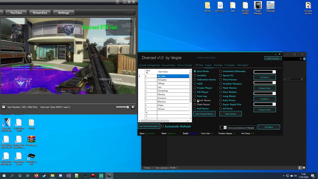 Diversed v1.0 COD BO2 (1.19) RTM Tool by Veqzie (PS3: CFW & HEN)