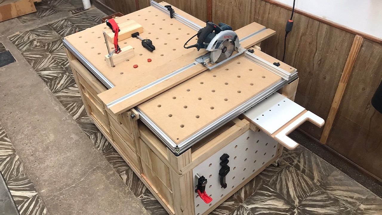 COMO HACER un banco de trabajo de madera tipo MFT  - MFT Workbench DIY