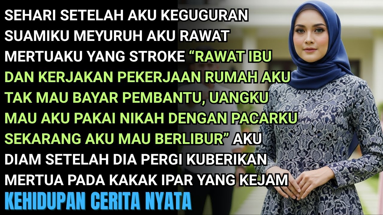SEHARI SETELAH KEGUGURAN SUAMI PAKSAKU RAWAT MERTUA STROKE&DIA BERLIBUR DG PLAKOR-BESOKNYA DIA PANIK