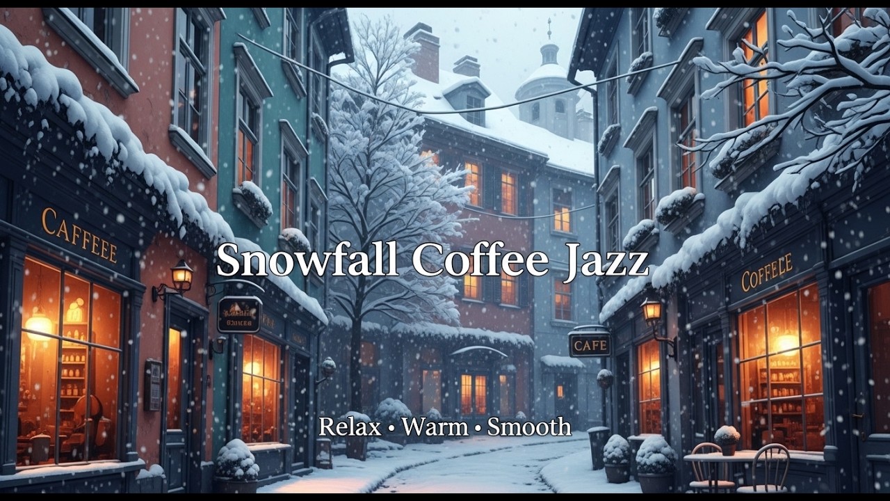 1 Hour Gentle Winter Jazz ☕ Snowy Bakery Café in a Small Town | Calm & Peaceful Vibes