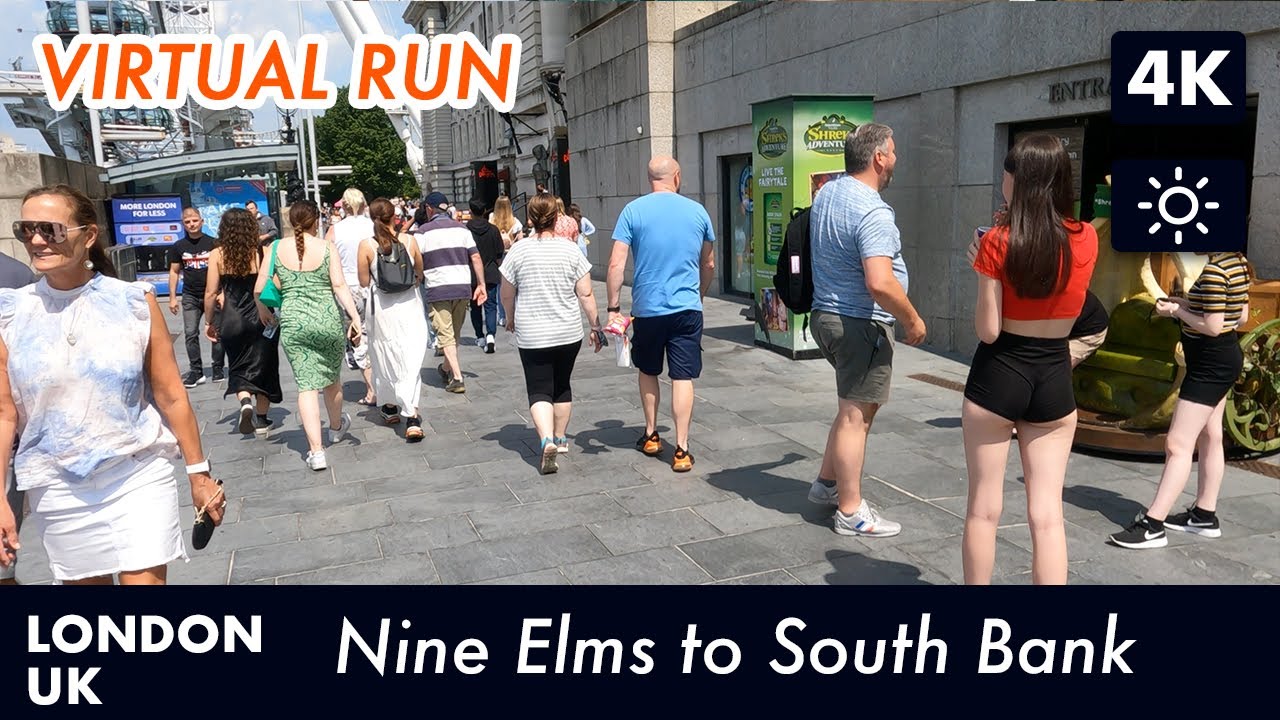 Nine Elms to South Bank, London, UK Virtual Run | Virtual Running Videos For Treadmill in 4k