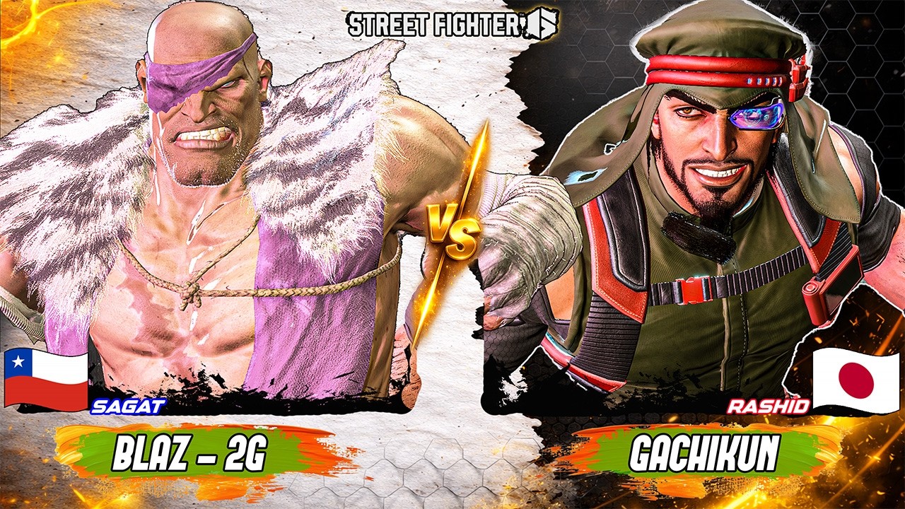 SF6 🔥 Blaz (Sagat #1 Ranked)  vs Gachikun (Rashid #2 Ranked) 🎮 Street Fighter 6 High-Level Gameplay