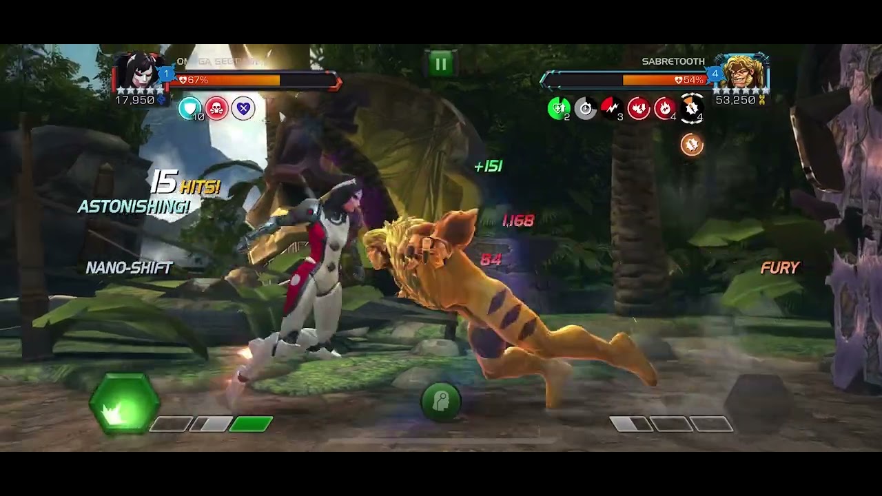 MCOC 5r5 Omega Sentinel vs 6.1.1 Sabertooth