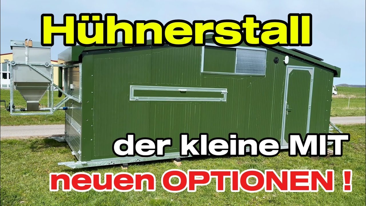 mobiler Hühnerstall für 100 Hühner mit Silo und Futterlinie @agrospar