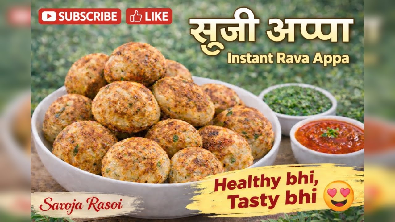 सूजी और हरी सब्ज़ियों से बना Appam Recipe | Rava Appe | Sooji Appam | Saroja Rasoi | #soojiappam