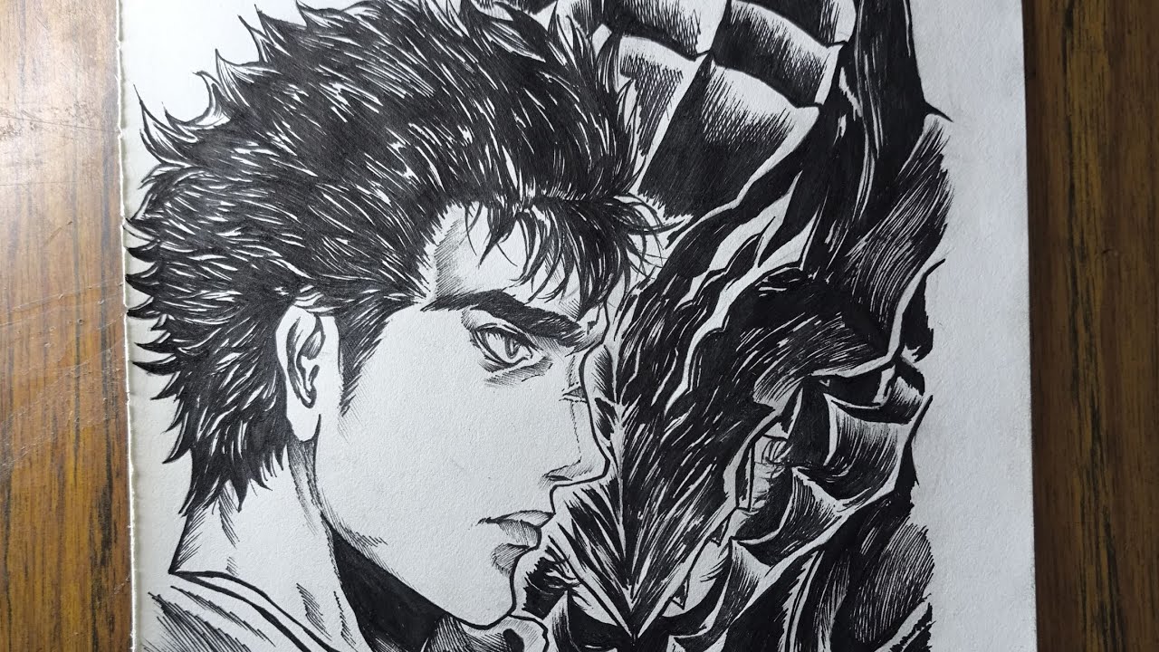 Cómo dibujar a GUTS & BERSERKER ARMOR| BERSERK