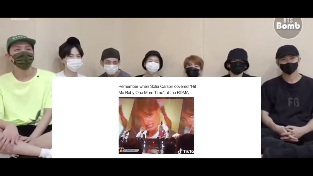 Bts reaction to Sofia Carson moments I found on Tiktok (fake reaction)