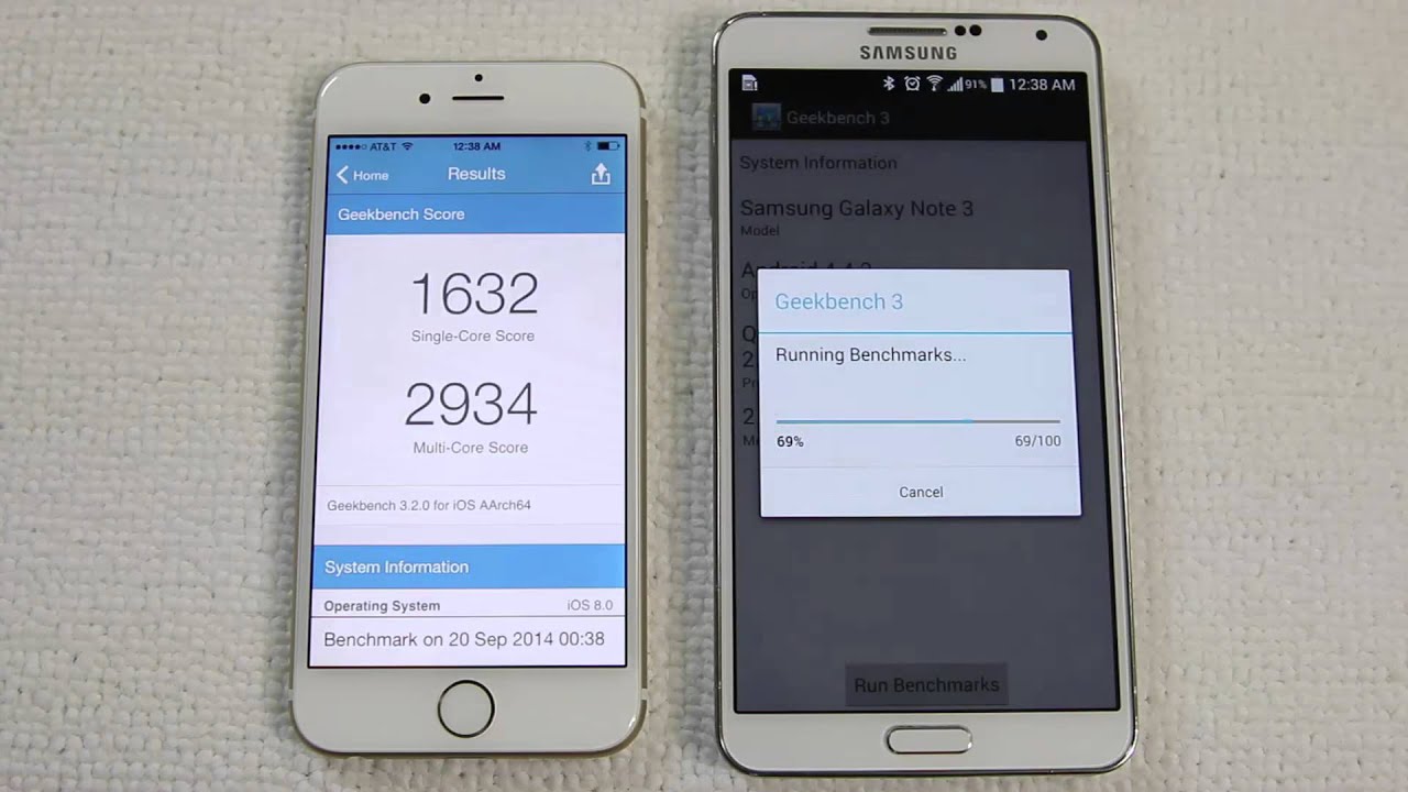 iPhone 6 vs Samsung Galaxy Note 3 Speed Comparison Test