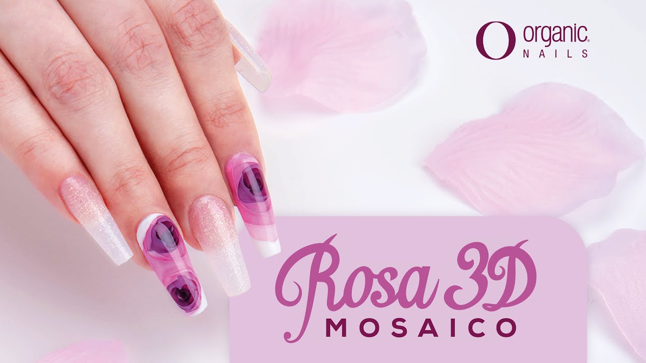 Diseño Rosa 3D | Efecto Mosaico | Organic Nails