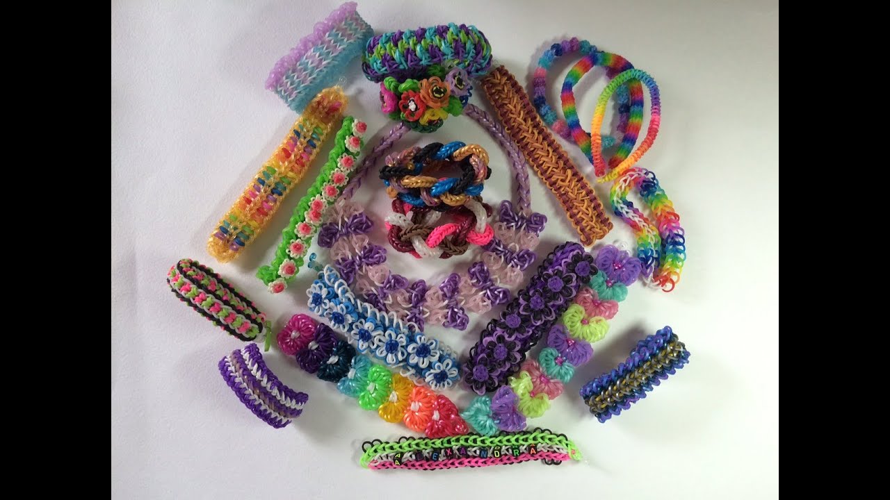 Моя коллекция браслетов из резинок Rainbow Loom