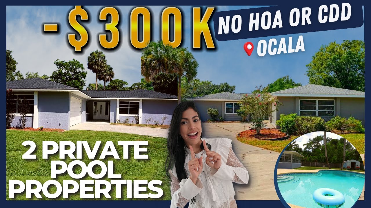 2 PRIVATE Pool Properties + 0.46 Acres NO HOA or CDD in Ocala, FL