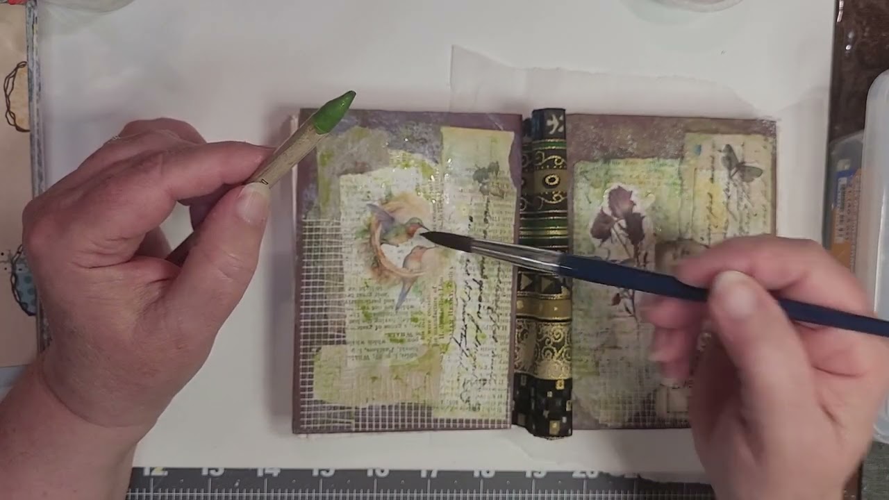 Adding finishing touches - No Sew Junk Journal #artworkshop #junkjournal #arttutorial #artist