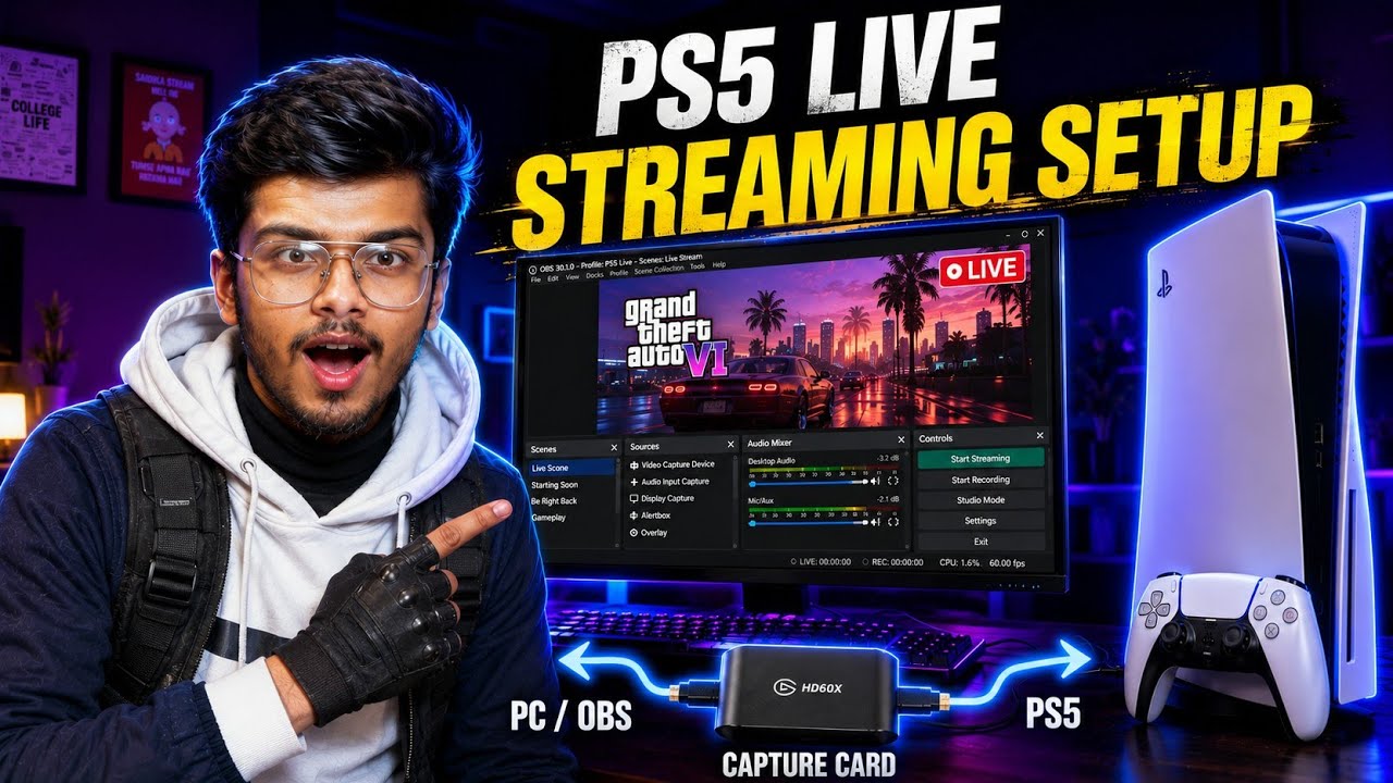 PS5 Live Streaming Setup on PC with OBS 🎮 | Best Beginner Guide (2026)