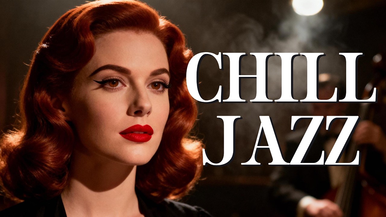 Cozy 50s jazz playing softly in a smoky vintage lounge