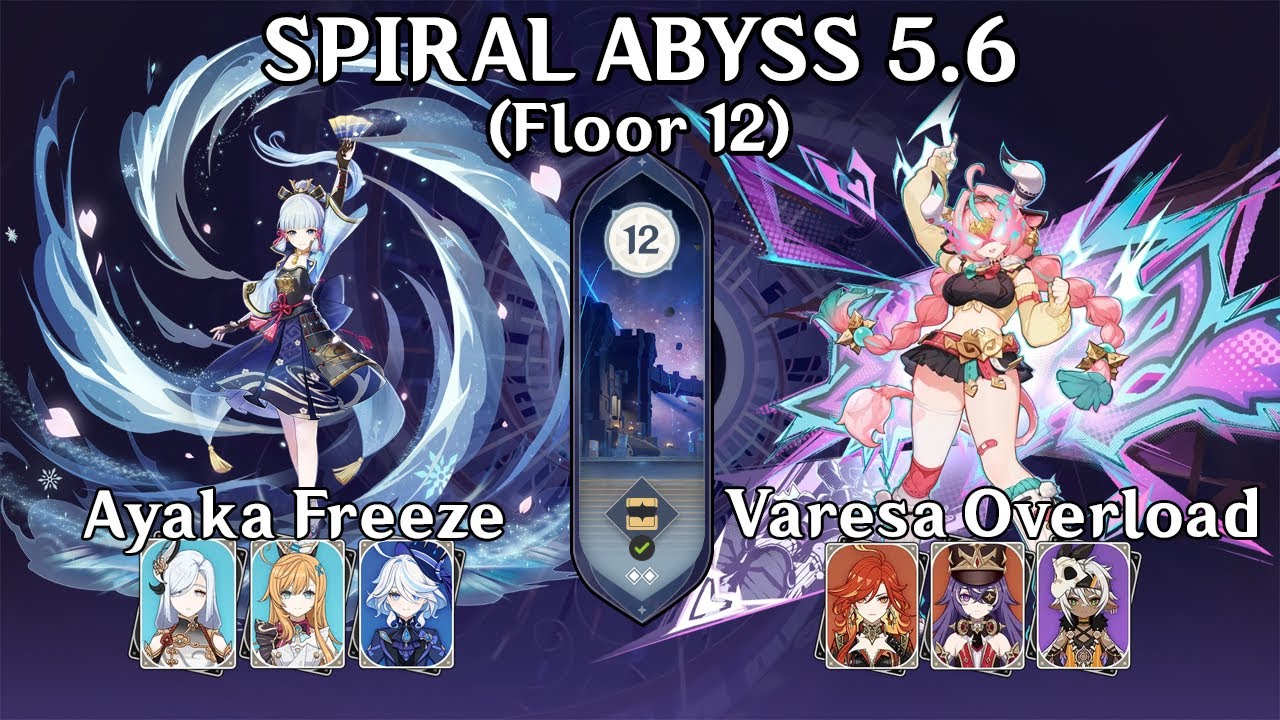 Ayaka Freeze & Varesa Overload | Spiral Abyss 5.6 Floor 12 (36*) Genshin Impact