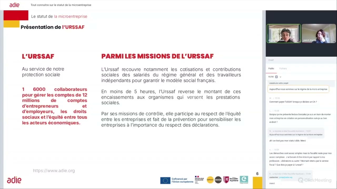 Webconférence de l'Adie et l'Urssaf : Tout connaitre sur le régime de la microentreprise
