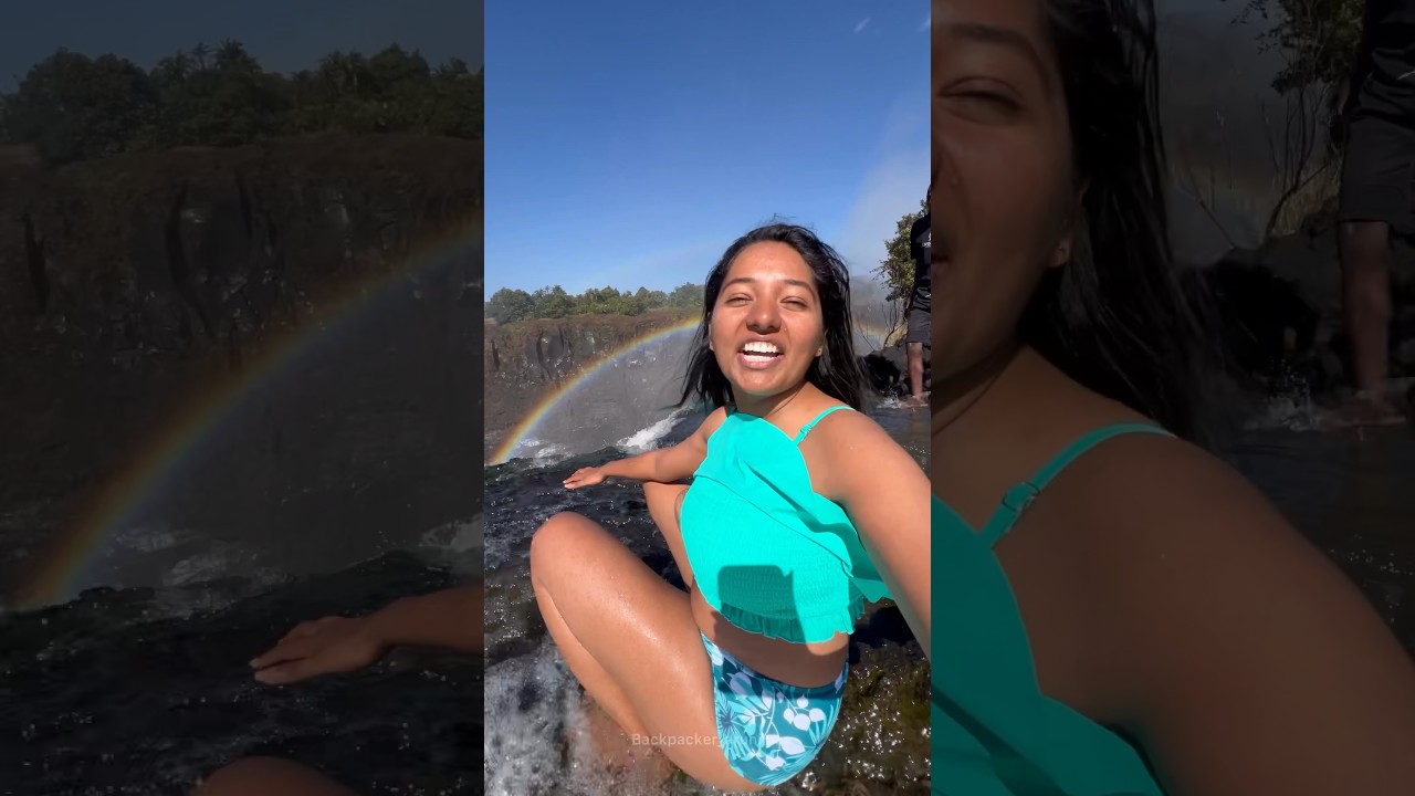 Victoria falls 🌈 #travel #victoriafalls #vlog #bluehair