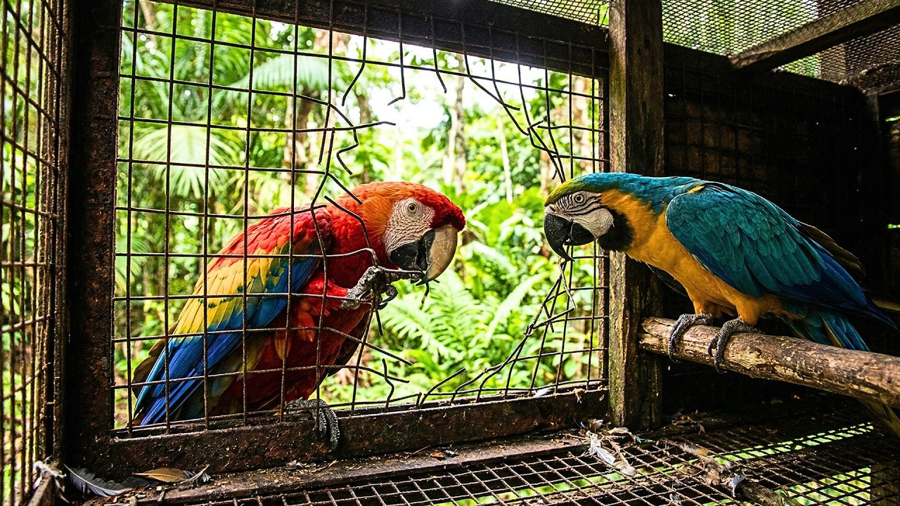 The Great Escape: How Two Macaws Teamed Up to Break Out