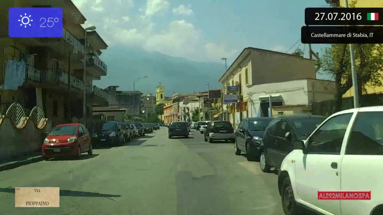 Driving from Torre Annunziata to Castellammare di Stabia (Italy) 27.07.2016 Timelapse x4