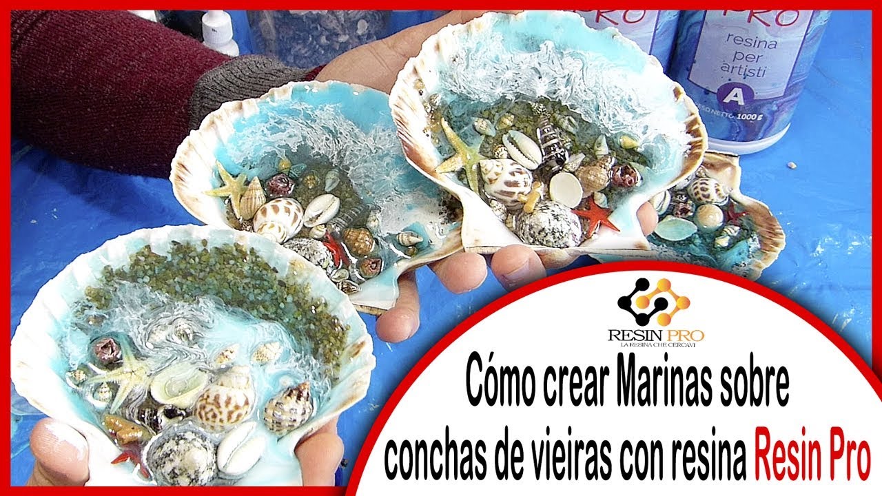 Cómo crear Marinas🌊sobre conchas 🐚de vieiras con resina Resin Pro