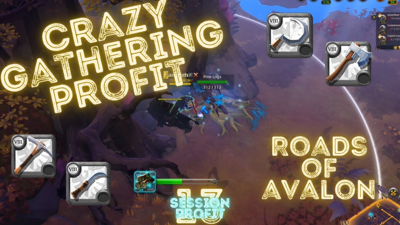 GATHERING IN THE ROADS OF AVALON IS INSANE - SESSION PROFIT | ALBION ONLINE