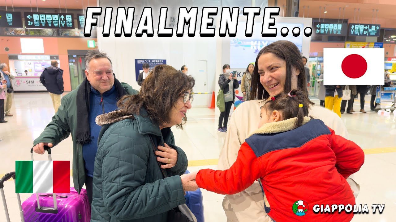 Nonni italiani sono venuti in Giappone dopo un anno