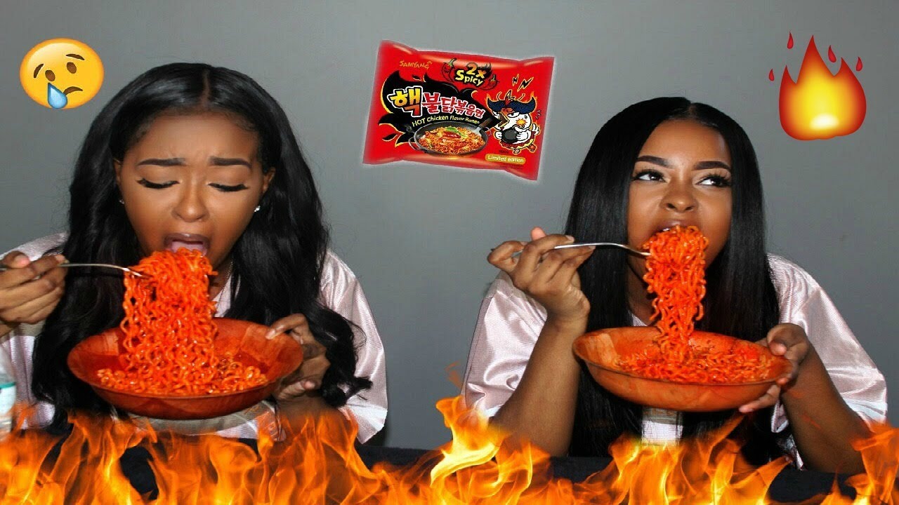 2X EXTREME SPICY NUCLEAR FIRE RAMEN NOODLE CHALLENGE !!! 🔥🔥 | Pitts Twins
