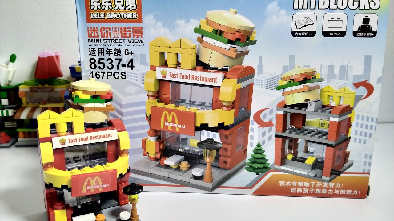 Koleksi Brick LeLe Brother seri 04 Building Fast Food Restaurant