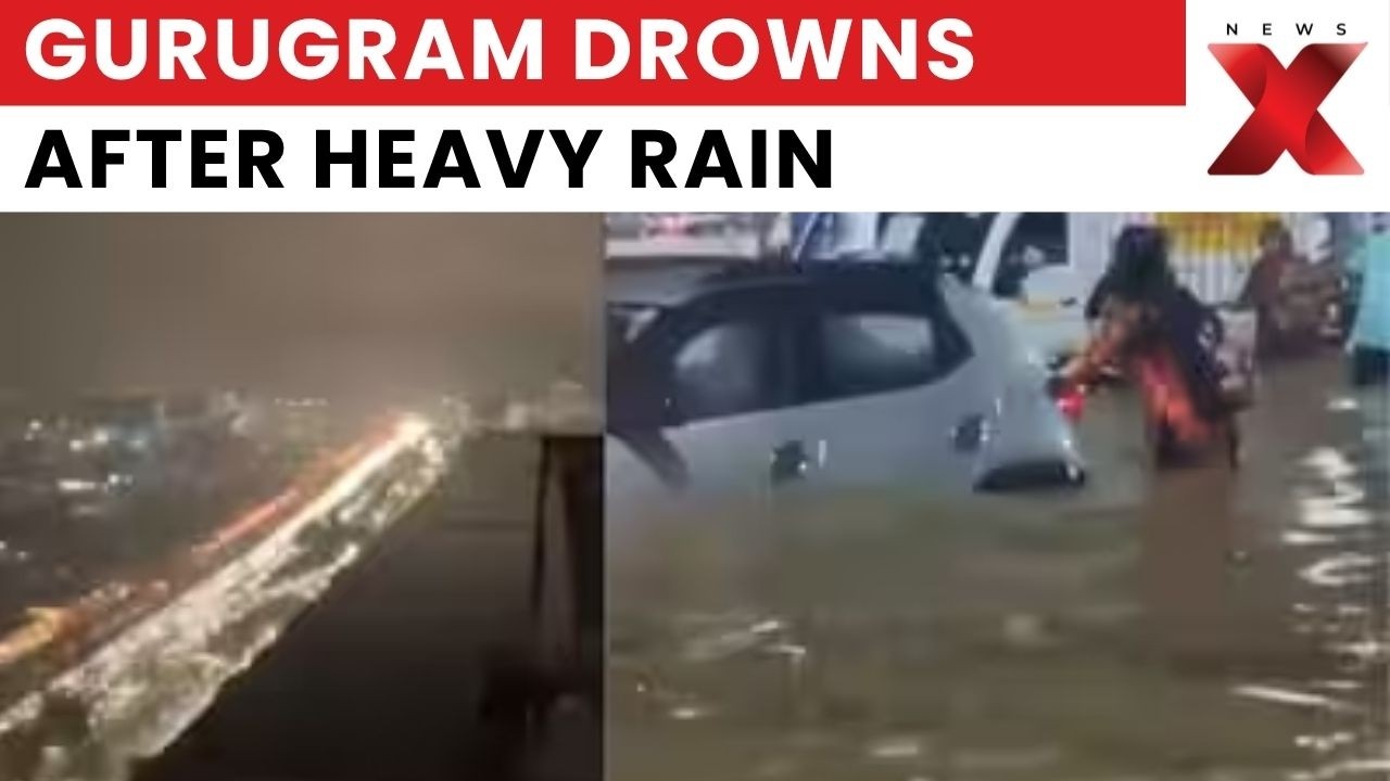 Gurugram Flooded: Severe Waterlogging Leaves People, Vehicles Struggling On Roads | NewsX