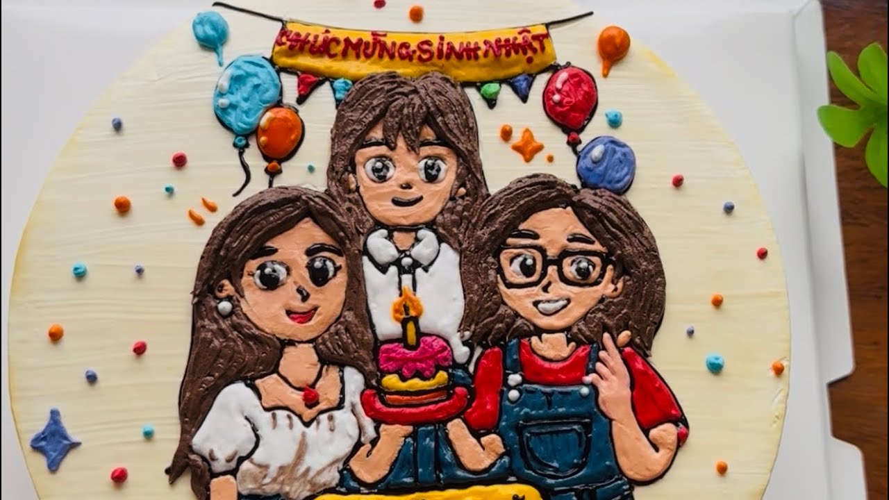 Bánh Vẽ Nghệ Thuật Kỷ Niệm 30 Năm Tình Bạn | Myaca Cake Art