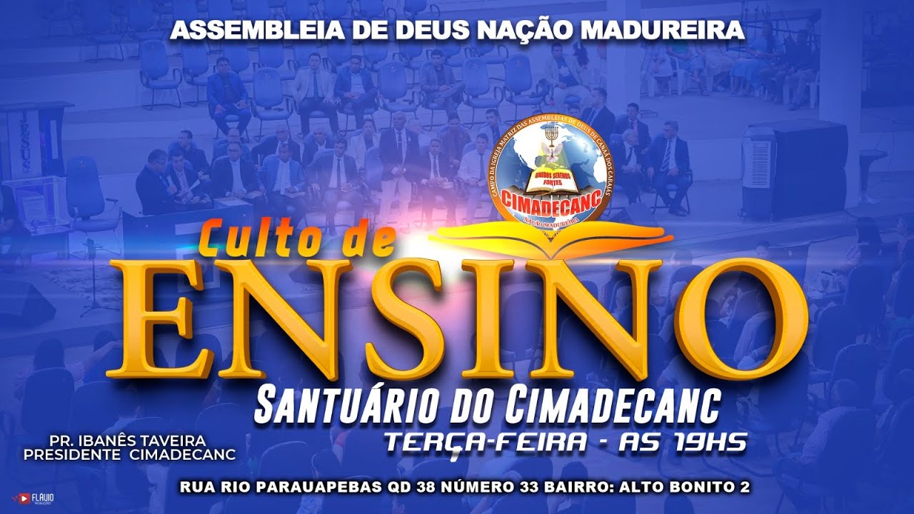 CULTO DE ENSINO 27/01/2026 - SANTUÁRIO DO CIMADECANC