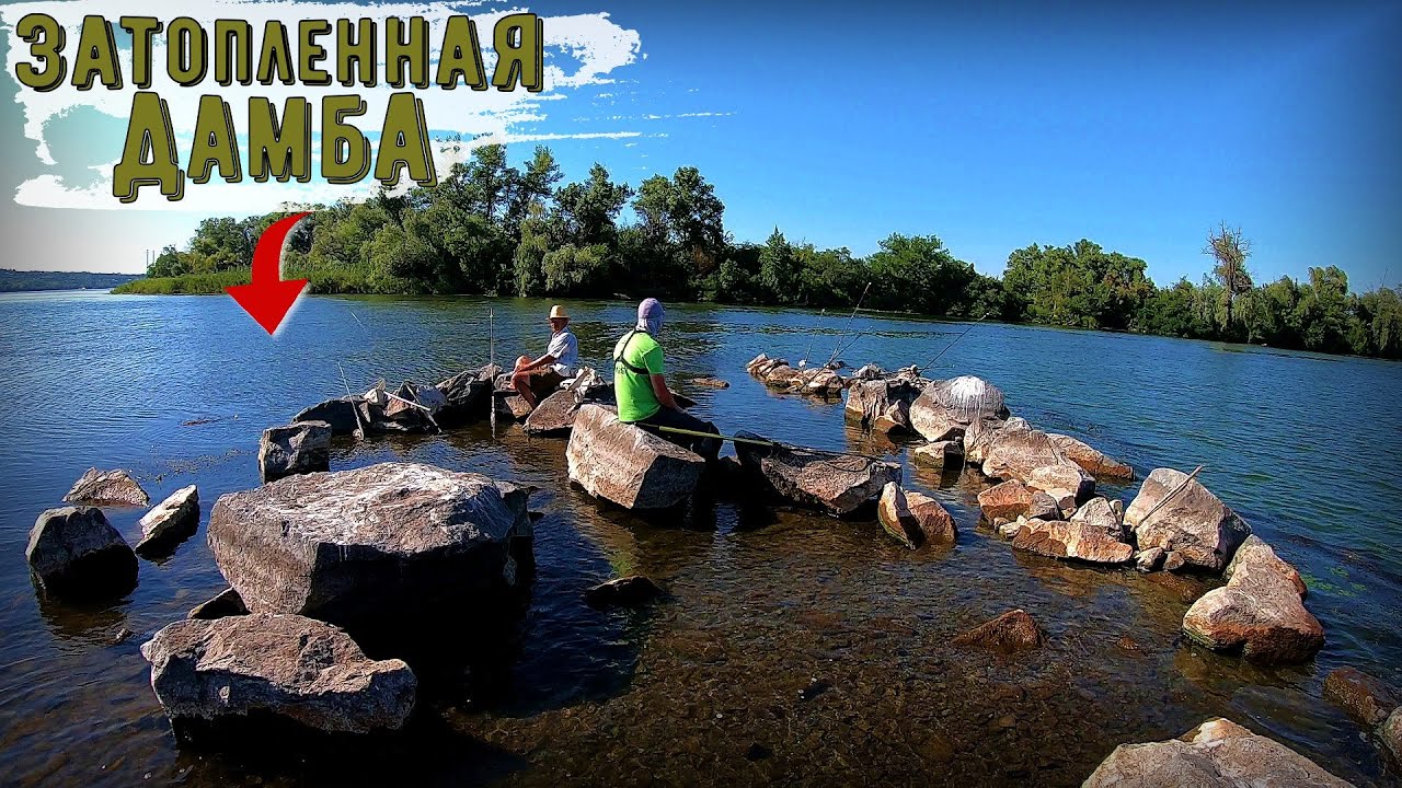 Ловля карпа на затопленной дамбе. Рыбалка на Днепре.