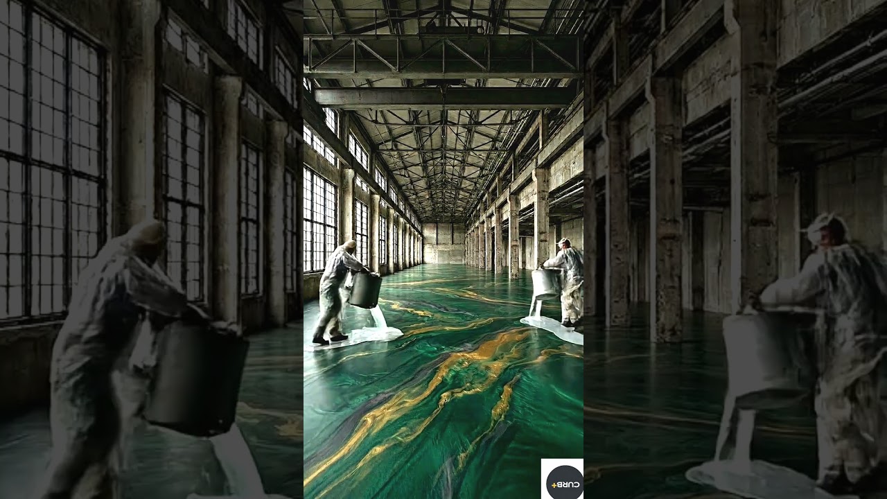 THIS FLOOR IS INSANE 😱 Luxury Blue Epoxy Floor#epoxyfloor #renovation