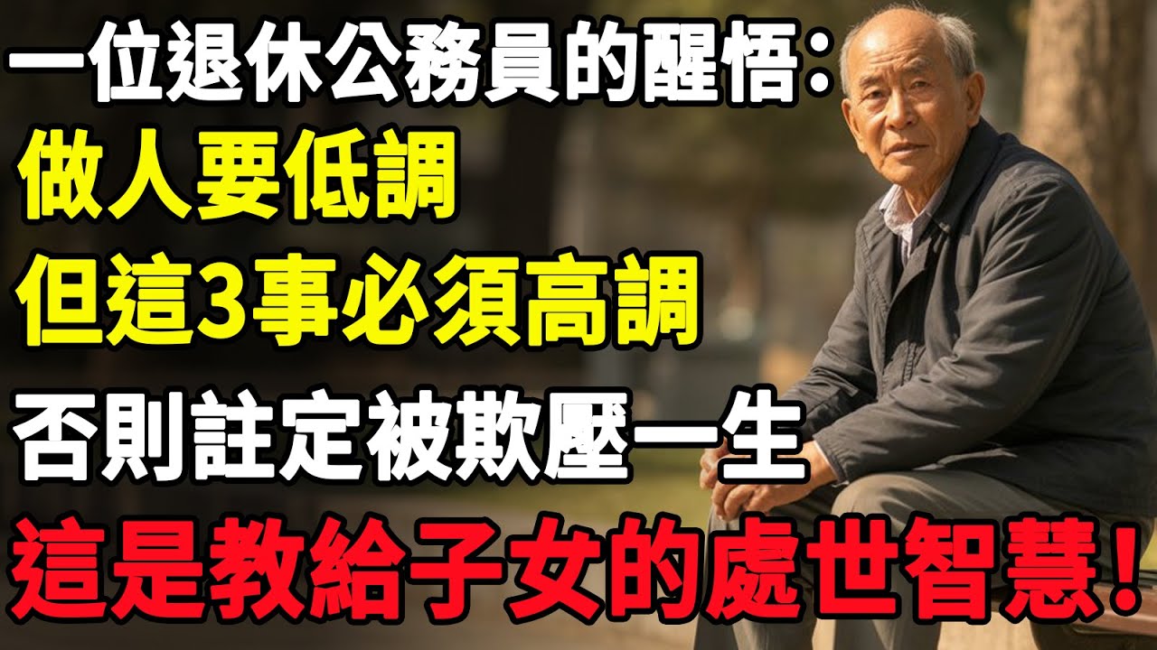 一位退休公務員的醒悟：做人要低調，但這3事必須高調，否則註定被欺壓一生，這是教給子女的處世智慧！#智慧老年#人生感悟#幸福#哲理#退休後#老年生活#人生#故事#老年#情感
