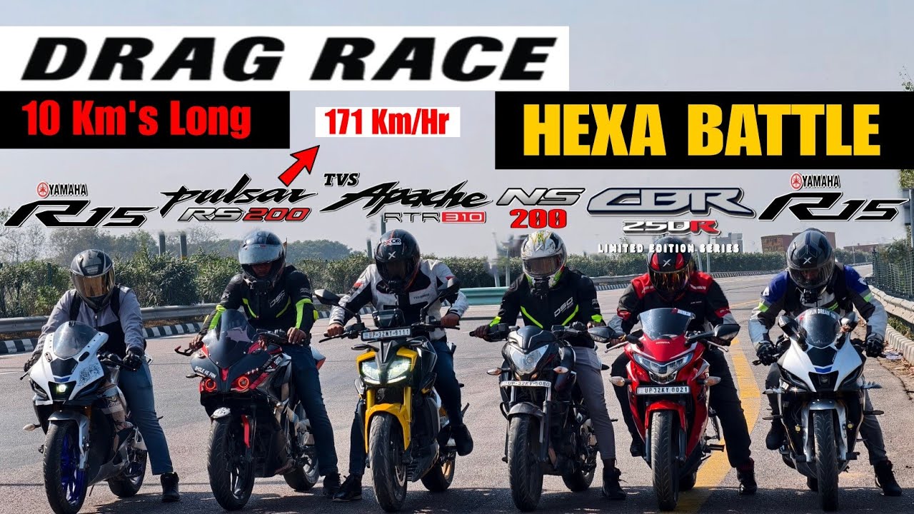 2026 Apache RTR 310 VS CBR 250R VS RS200 VS NS200 VS 2022 R15M VS 2026 R15M.|Drag Race.🔥|