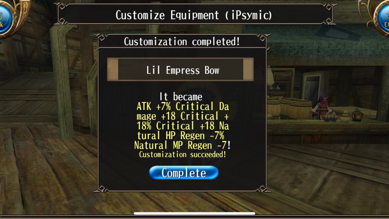 Fill Stats Weapon A7CCC18 Rate 100% Formula for Pot 58 - Toram Online (Formula in Description)