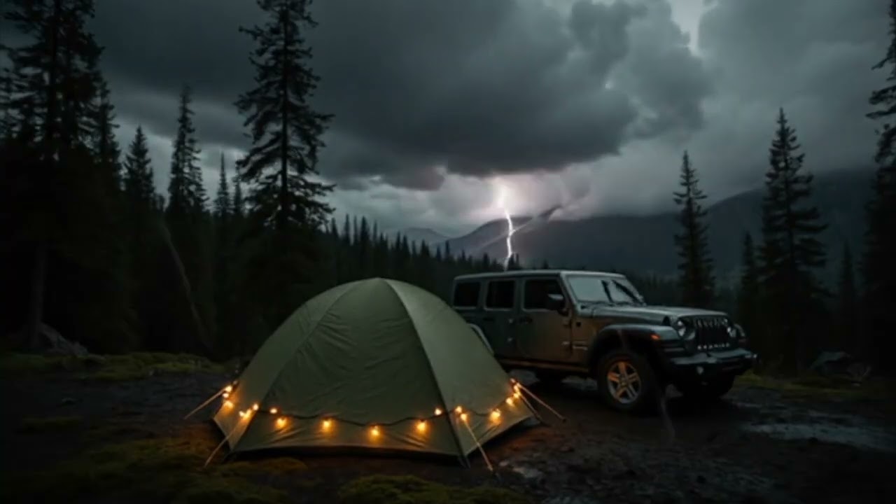 * Relaxing Rain * Camping in the Woods * Thunderstorm * Good For Sleep *