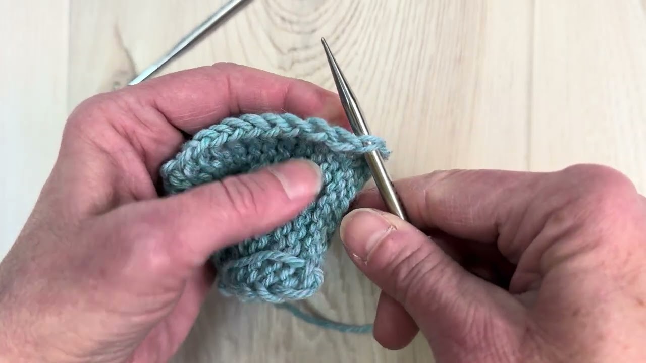 Two methods for picking up stitches in knitted fabric