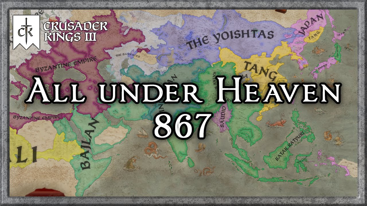 Crusader Kings 3: All under Heaven - 867 start - AI only timelapse