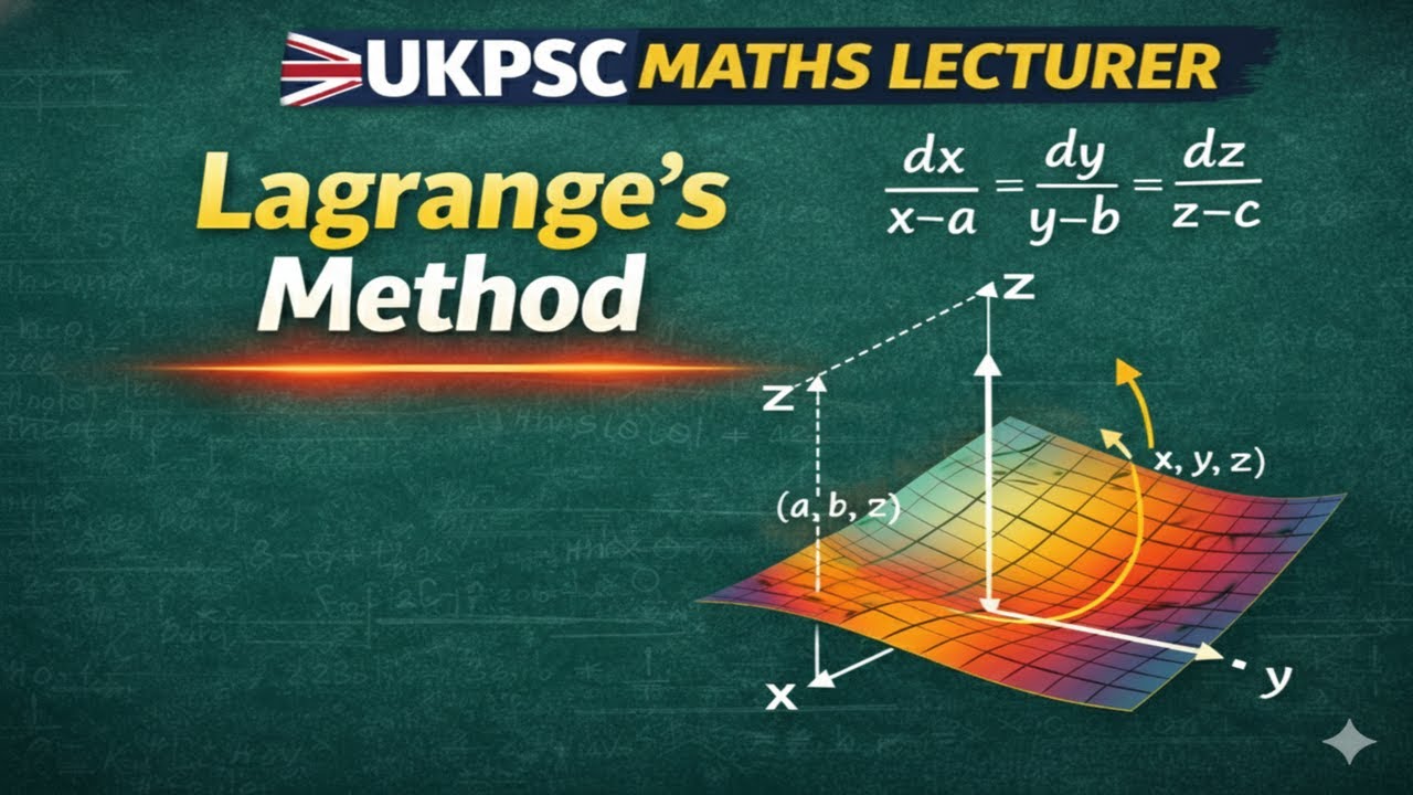 Lagrange’s Method | Partial Differential Equation UKPSC Maths Lecturer Exam 2026 | Complete Concept