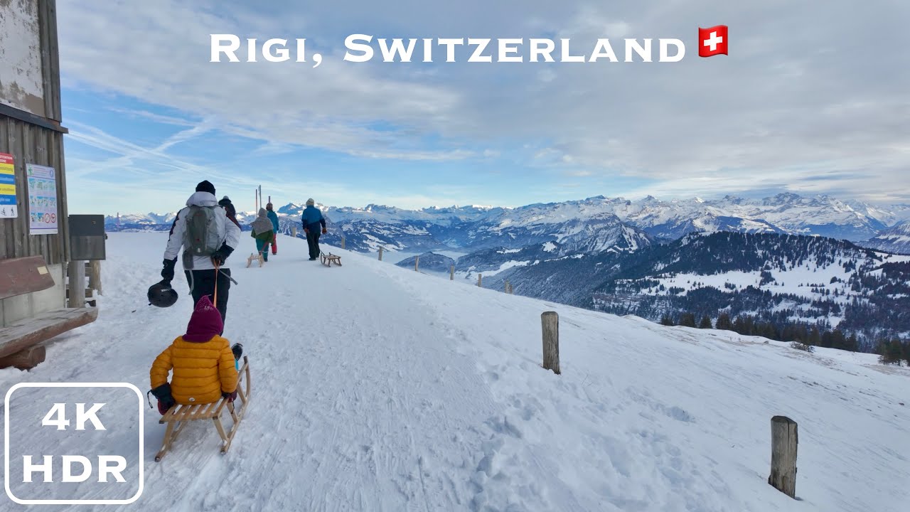 Rigi, Switzerland🇨🇭| Swiss mountain winter tour | 4K HDR