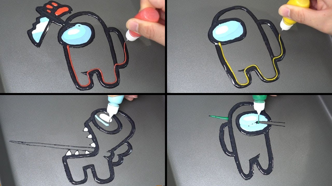 Among us Pancake Art - Impostor, Player, Die moments