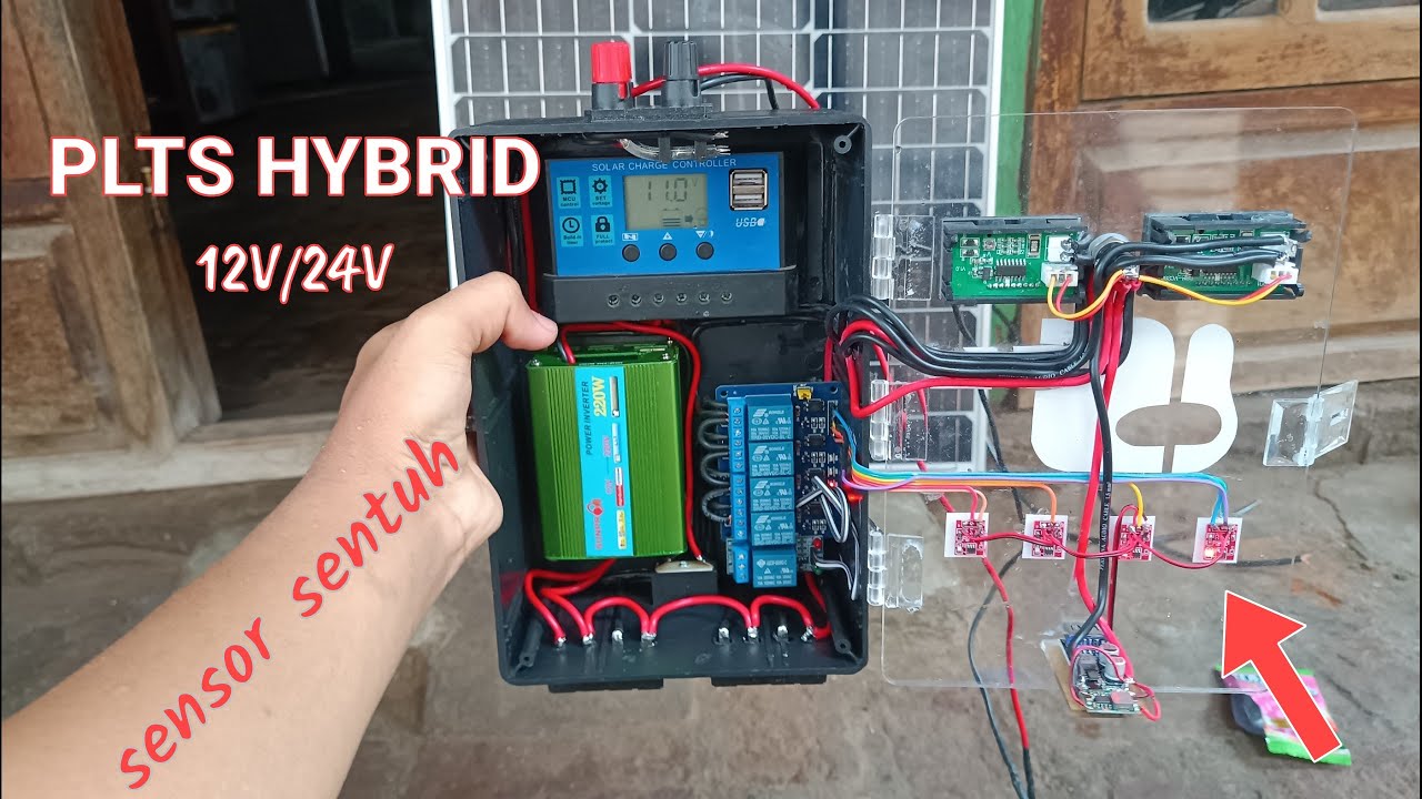 RAKIT SENDIRI PLTS HYBRID | Review plts sederhana dengan sensor sentuh