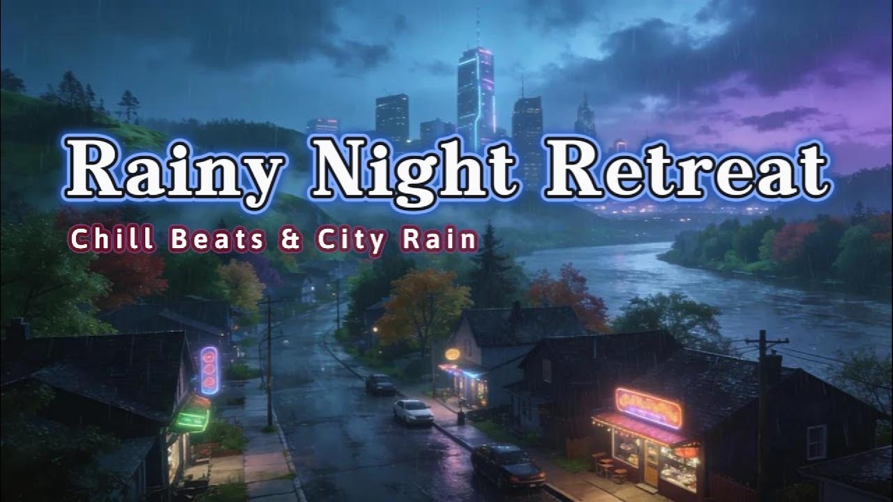 Rainy Night Retreat 🌧️ Smooth Chill Beats with Cozy Small City Rain Ambience for Deep Relaxation