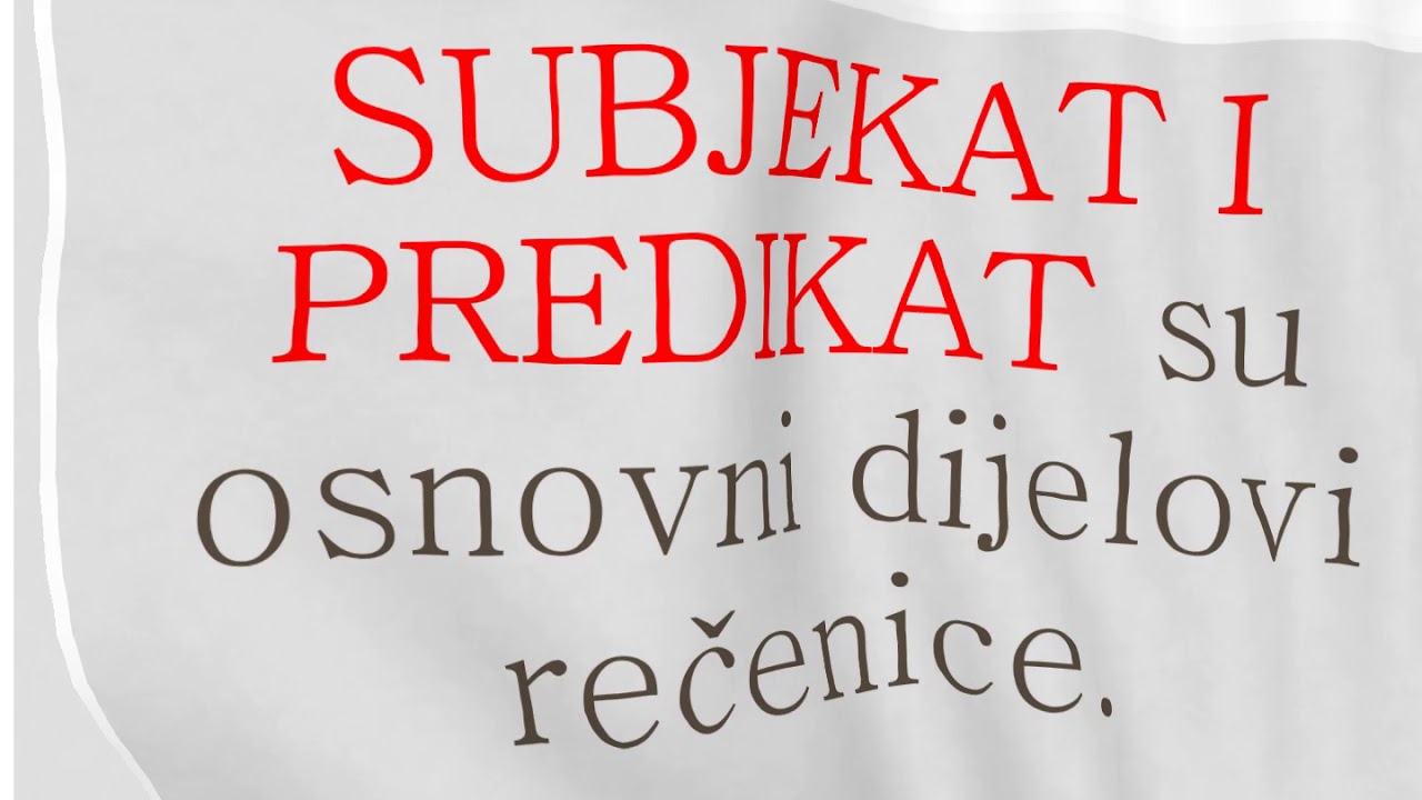 Subjekat i predikat