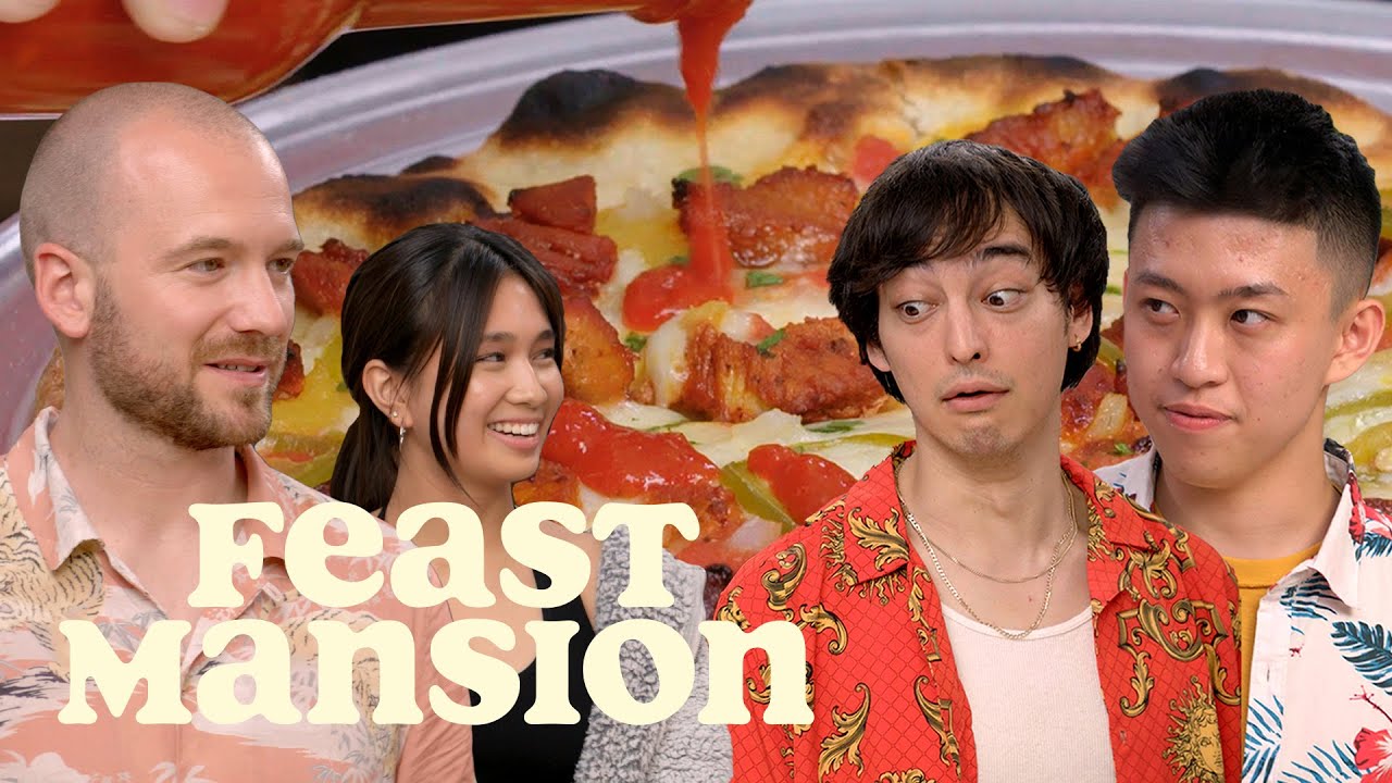 Joji and Rich Brian Have a Pizza Battle with Sean Evans (Part 2) | Feast Mansion