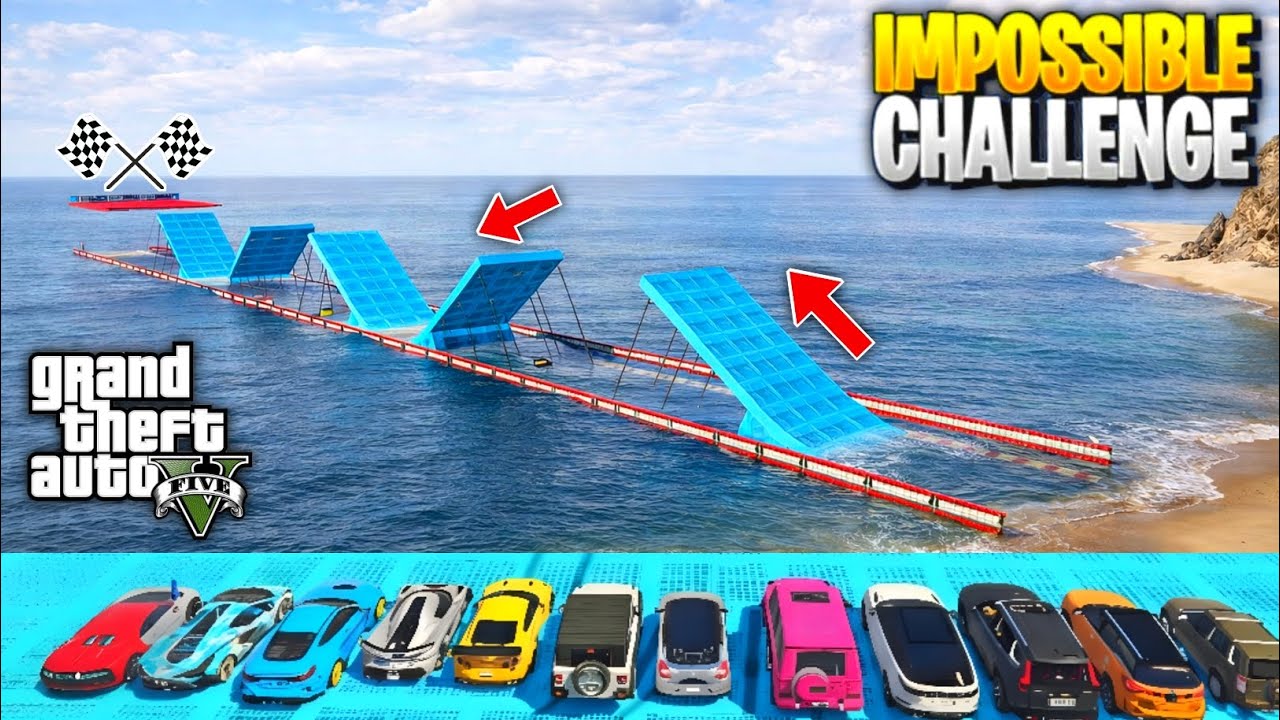 GTA 5: WITCH INDIAN CARS CROSS THIS IMPOSSIBLE WATER RAMP | GTA 5 HINDI 