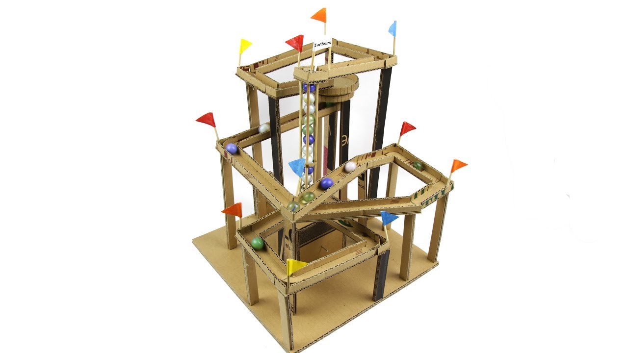How to make Marble Run Machine with Measurements- Just5mins