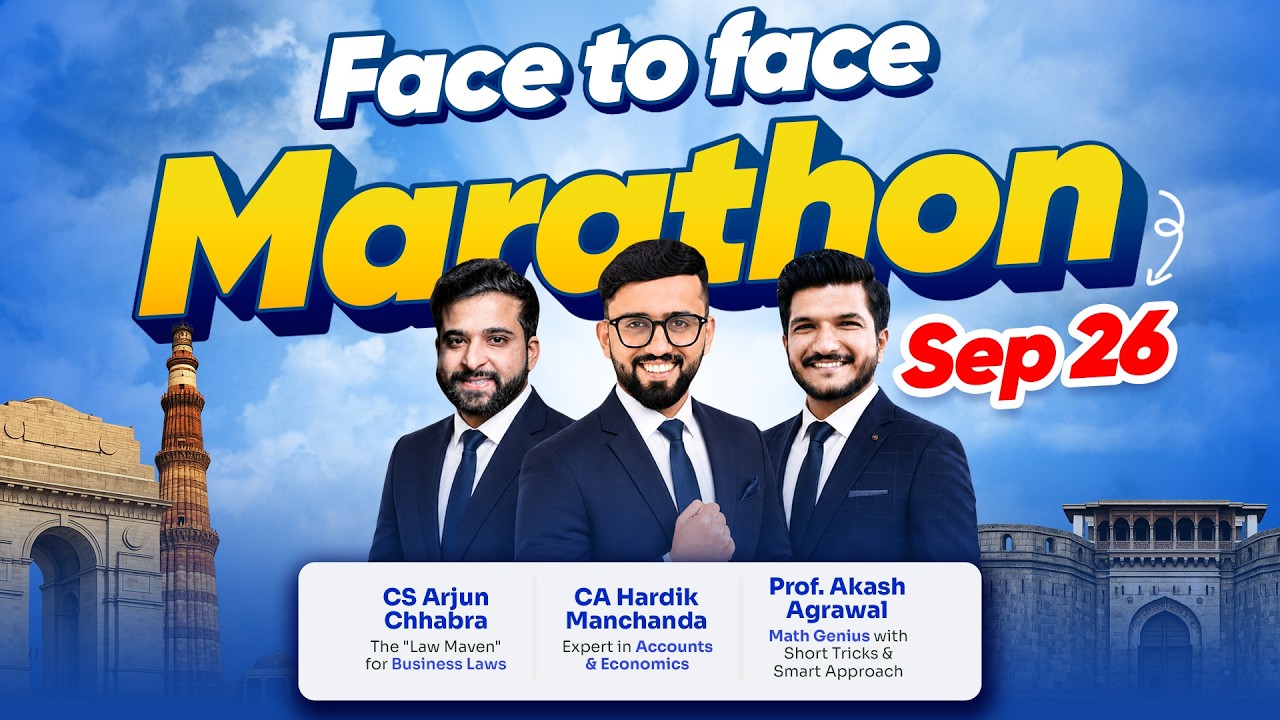 1 Day - 40+ Marks Revision | CA Foundation Sep 26 - Offline Marathon | CA Hardik Manchanda |