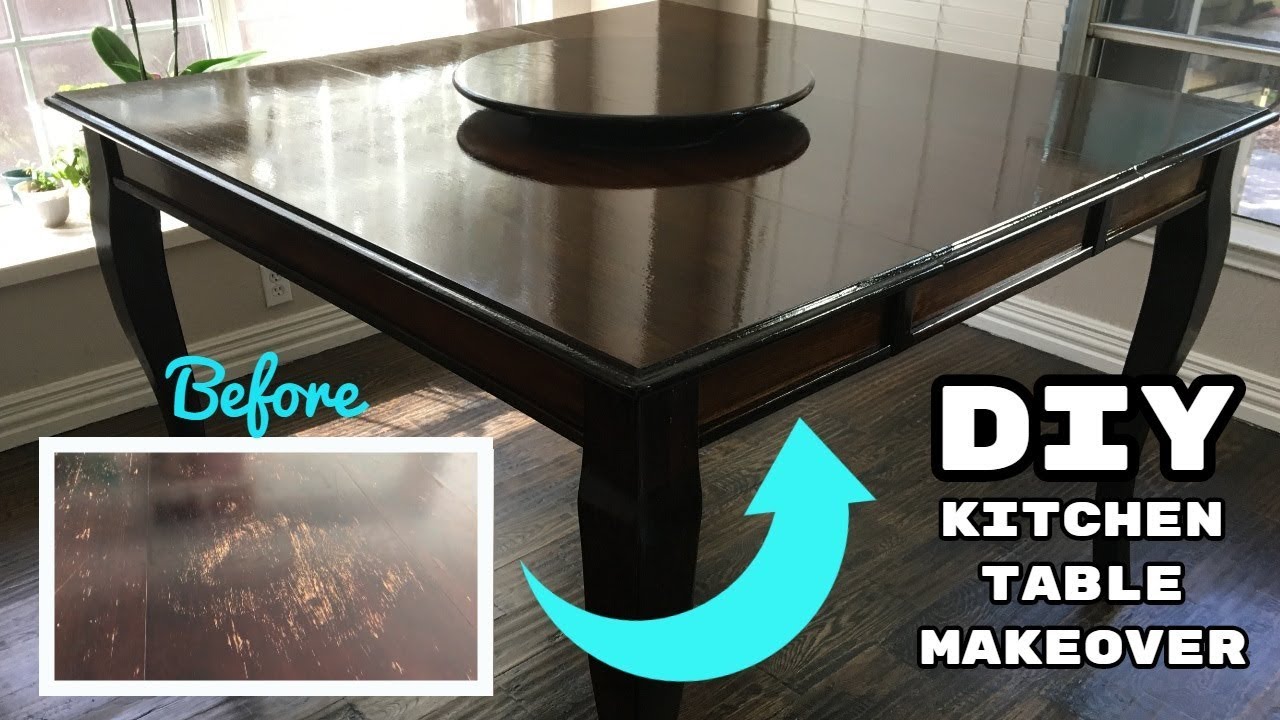 DIY Refinishing Kitchen table tutorial | Wood stripped, sanded, and stained
